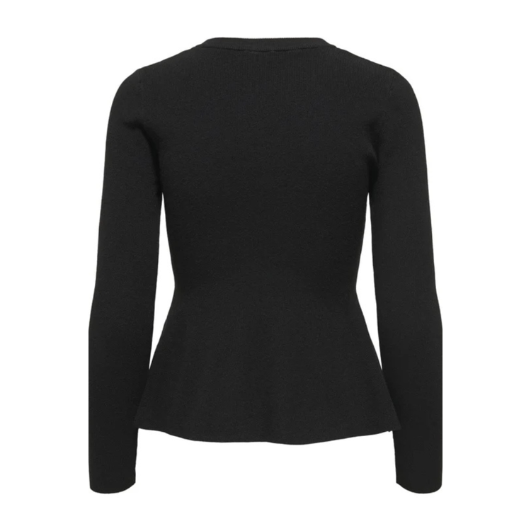 Onlcoco peplum strikbluse - Black