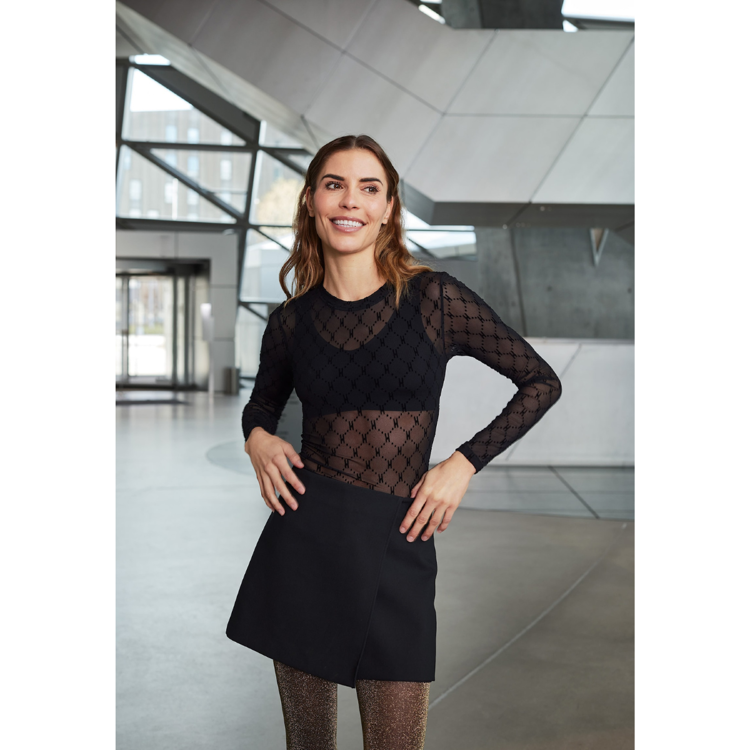 Hype the detail mesh bluse - Black