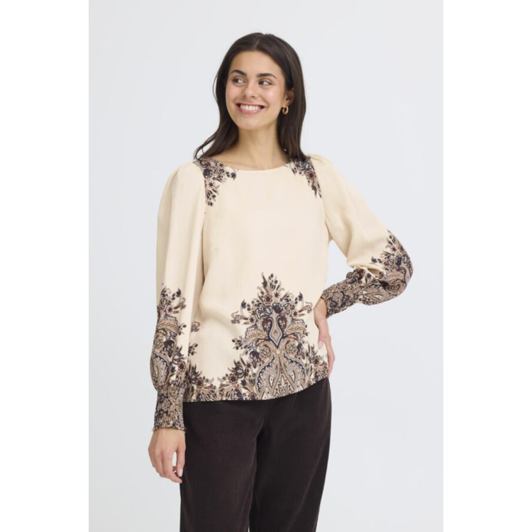 Fradara bluse - Pumicestone paisley