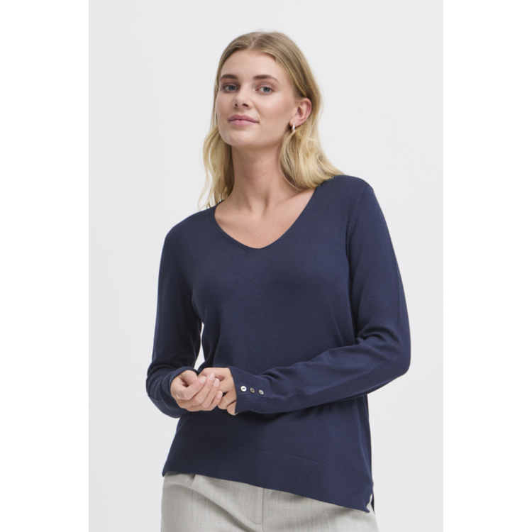 Frclia strikbluse - Navy blazer