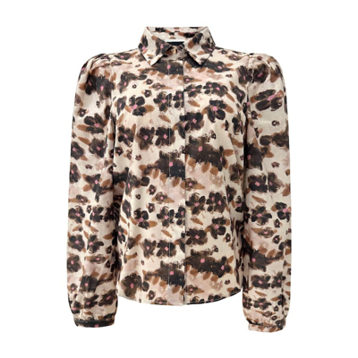 Flora bluse - Brown black flower