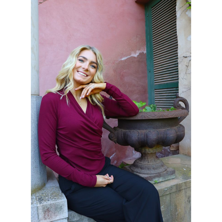 Ea wrap bluse - Bordeaux