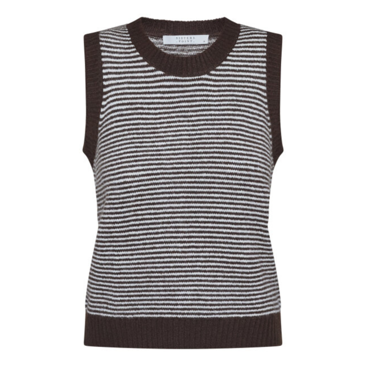 Megi vest - Brown/cream