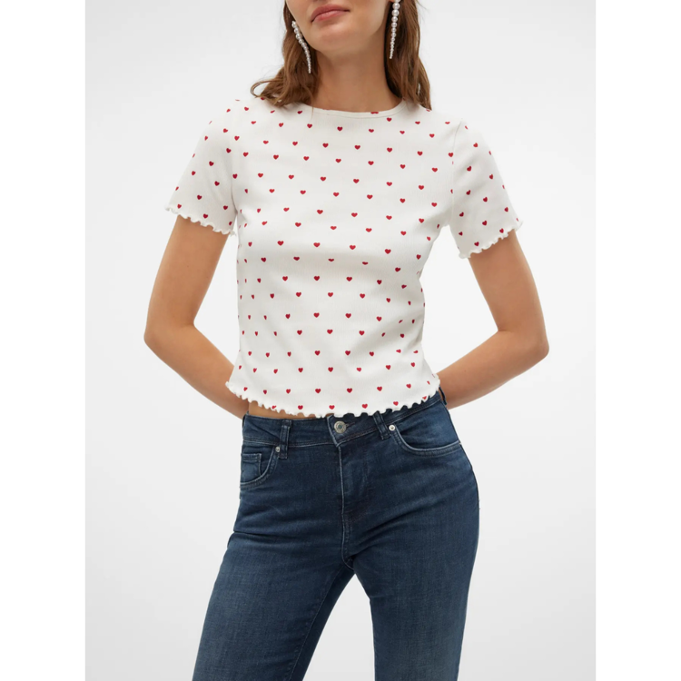 Vmharry t-shirt - Snow white/hearts