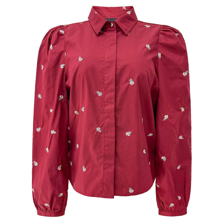 Flora skjorte - Bordeaux flower