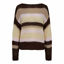Frodine strikbluse - Choco rose ivory stripe