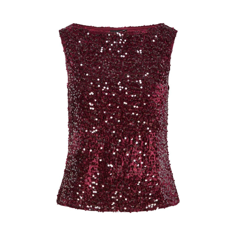 Pckam tank top - Tawny port sequins