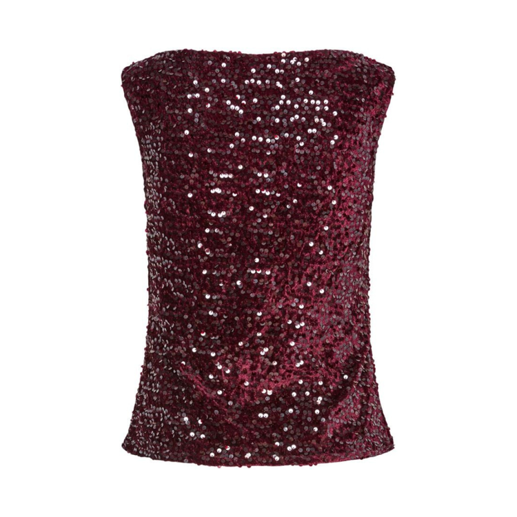 Pckam tank top - Tawny port sequins
