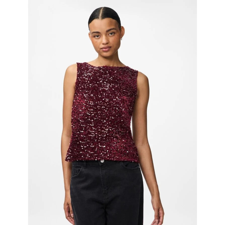 Pckam tank top - Tawny port sequins