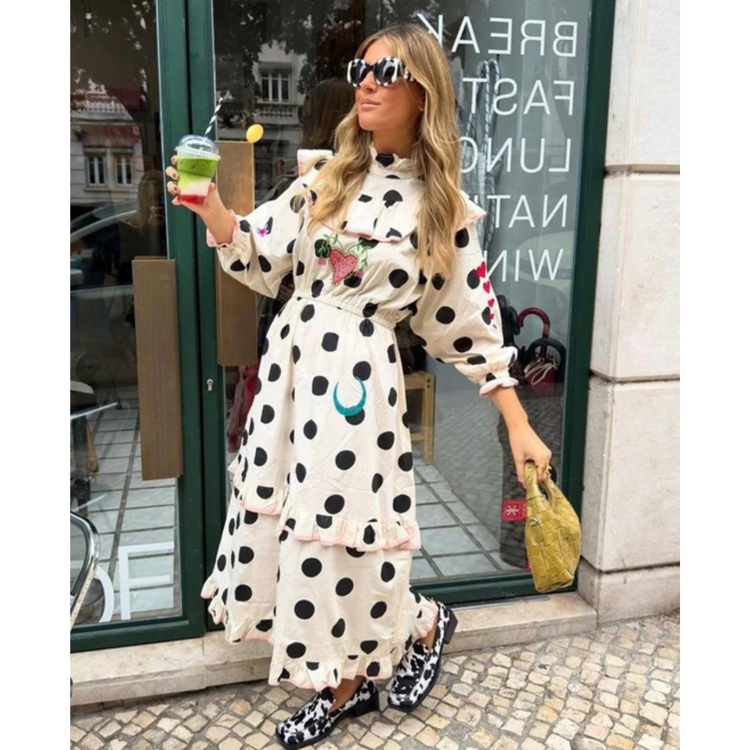 Diana kjole - Black dot