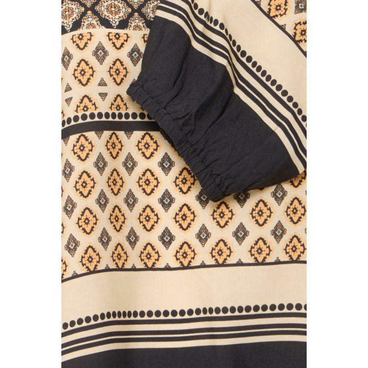 Pzolivia bluse - Black boho border print