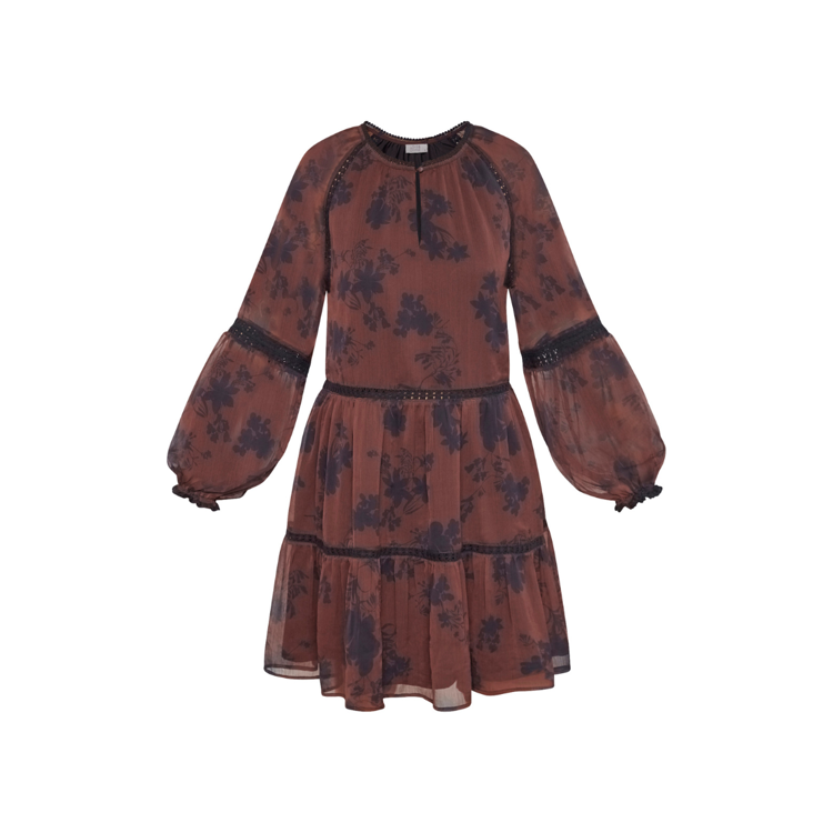 Love1406 kjole - Bordeaux/flower