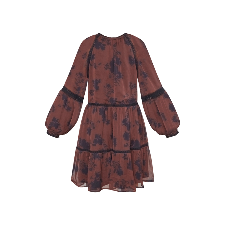 Love1406 kjole - Bordeaux/flower