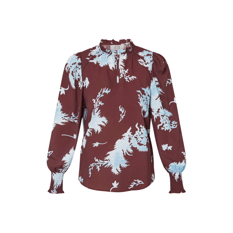 Love490-25 bluse - Bordeaux/leaf