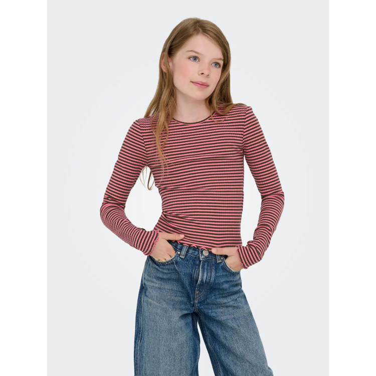 Kogdixi bluse - Pink lemonade/forest night