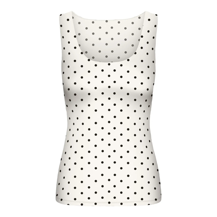 Onllone top - Cloud dancer/small dot