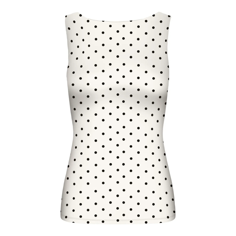 Onllone top - Cloud dancer/small dot
