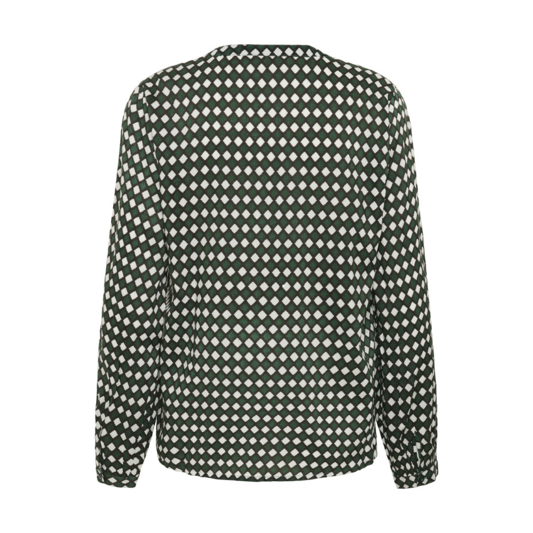 Kasary bluse - Dark green/diamond print