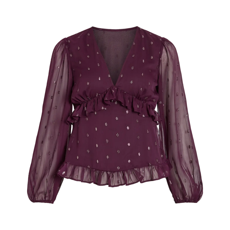 Vitommi bluse - Dark purple/foil