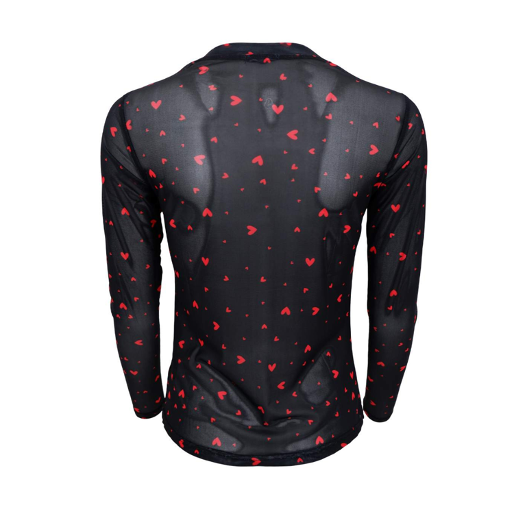 Bcannie mesh bluse - Black red heart